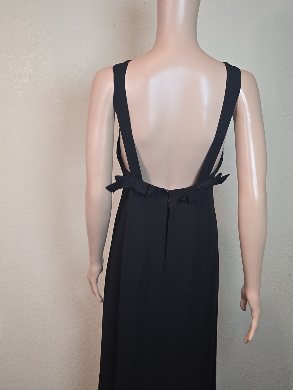 Jill Stuart Black Maxi Gown Dress Size 4 Cutout Back with Bow Detail Formal - Picture 6 of 14